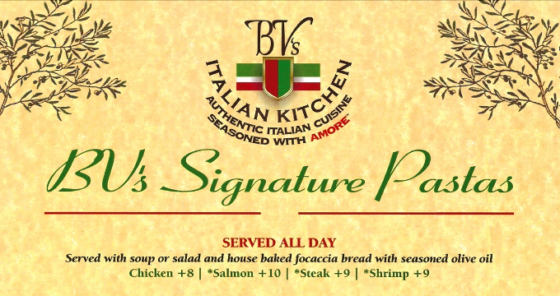BV’s Italian Kitchen Unveils It’s New Menu BV's Italian Kitchen Unveils It's New Menu