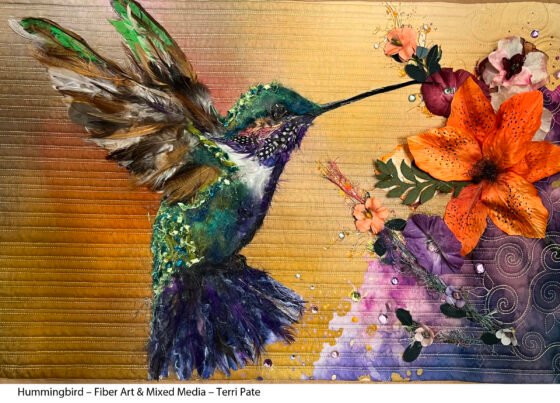 Sedona Open Studios Tour Terri Pate hummingbird fiber art mixed media