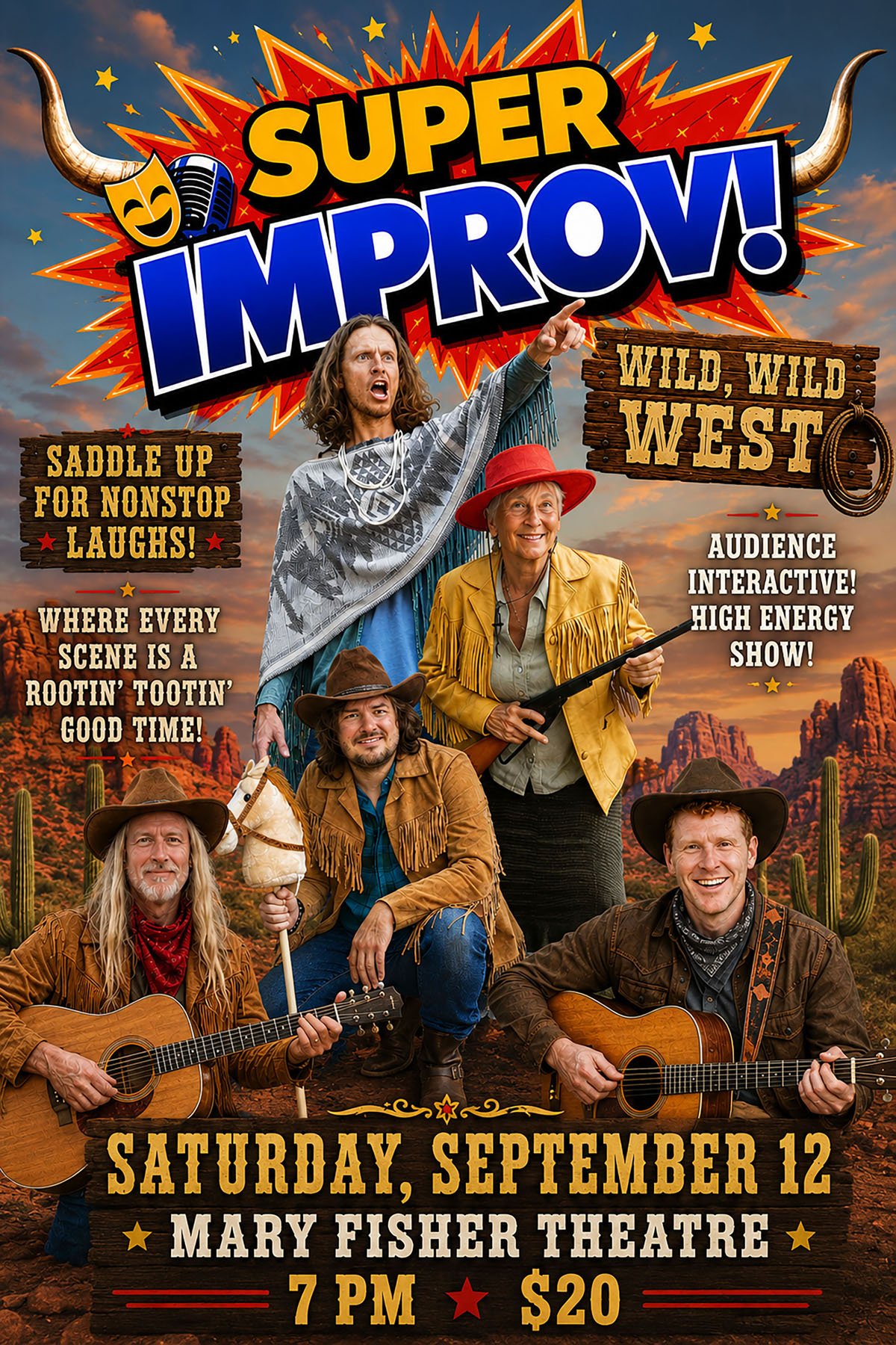 Super Improv! rides again with a Wild, Wild West Comedy Show at the Mary D. Fisher Theatre on Sept. 12