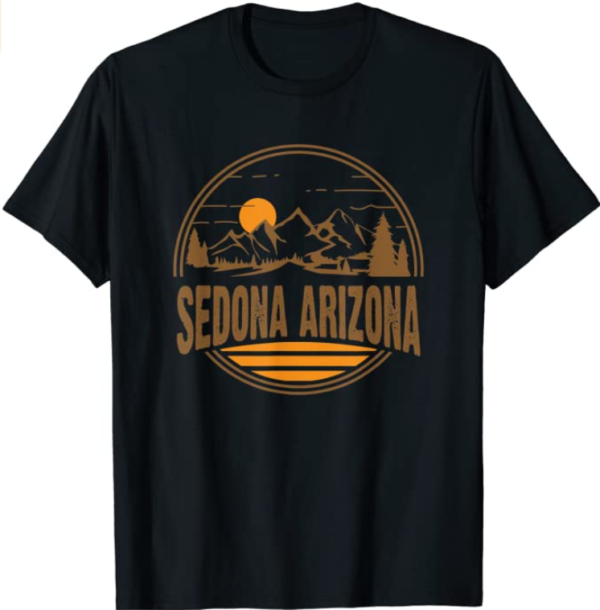 Vintage Sedona Arizona Mountain Hiking Souvenir Print T Shirt Mens