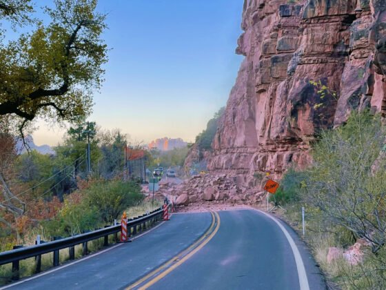 SR 89A to remain closed north of uptown Sedona through Saturday, Dec. 16, as critical rockfall mitigation work proceeds stock azdot rocks