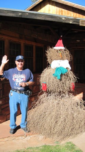 Tumbleweed “snowman” will greet visitors at Museum’s holiday open house.