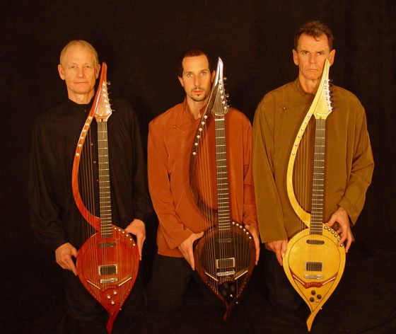 The Electric Harp Guitar Group (Ehgg) is visionary guitarists William Eaton, Anthony Mazzella, and Fitzhugh Jenkins
